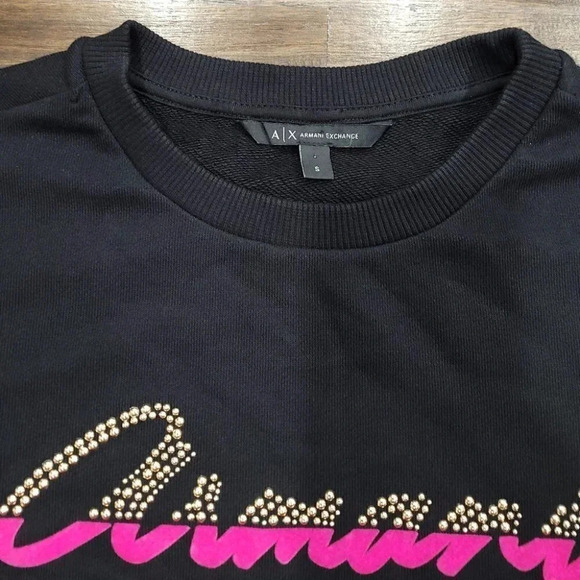 Armani Exchange Fleece Print Studded Sweater - Picture 7 of 11